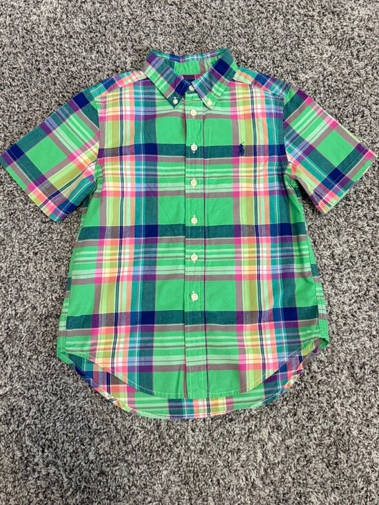 Ralph Lauren Other - Ralph Lauren Short Sleeve Button Up Collared Plaid Shirt Boy's Size S